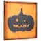 15.75" Black Jack O Lantern Silhouette Halloween Wall Hanging